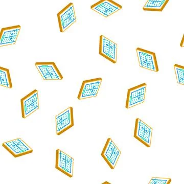 Sound sensor for blind people isometric icon seamless pattern Stock Illustration