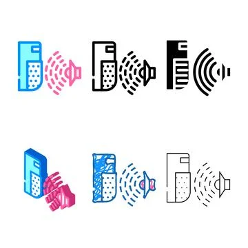 Sound sensor color icon vector color concepts Illustrazione stock