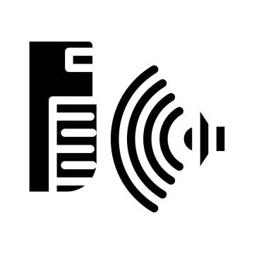 Sound sensor glyph icon vector illustration black Illustrazione stock