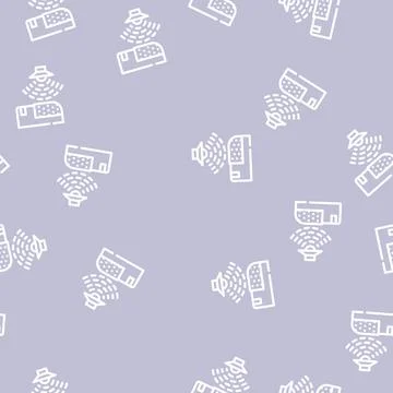Sound sensor line vector seamless pattern black Stockillustratie