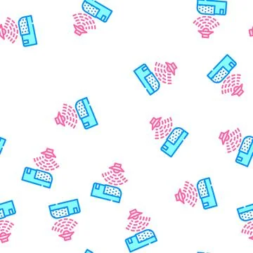Sound sensor vector seamless pattern color Illustrazione stock