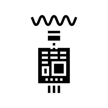 Sound sensor waveform glyph icon vector illustration Stock Illustration