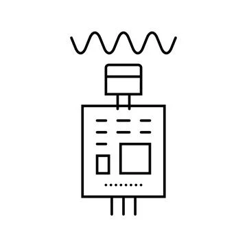 Sound sensor waveform line icon vector illustration Stock Illustration