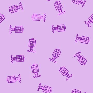 Sound sensor waveform line seamless pattern Stock Illustration