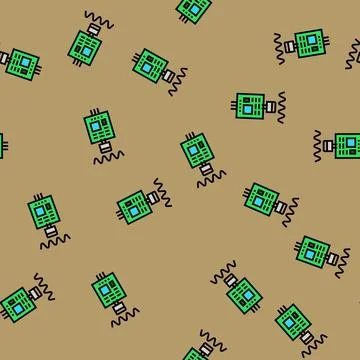 Sound sensor waveform vector seamless pattern Stock Illustration