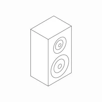 Sound speaker icon, isometric 3d style Stock Illustration