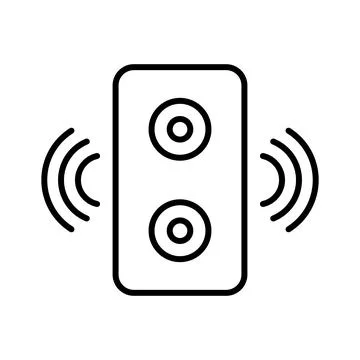 Sound speaker line vector icon on white background Stock Illustration
