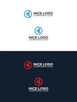 Sound speaker logo Stock Illustration