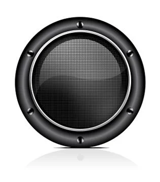 Sound speaker on white Illustrazione stock