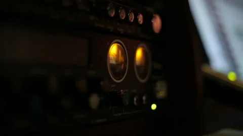 Sound studio equipment in action Stock Footage 61914425