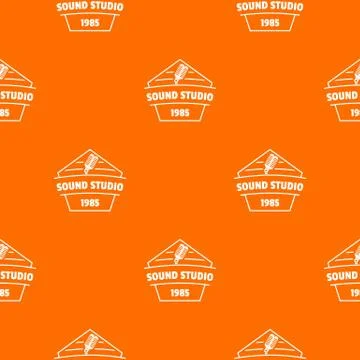 Sound studio pattern vector orange Stock Illustration