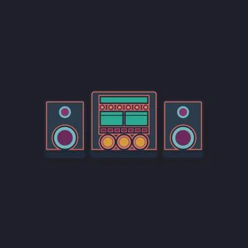 Sound System computer symbol Stock Illustration