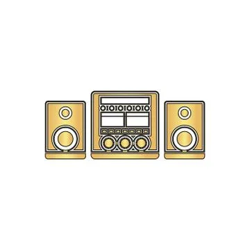 Sound System computer symbol Stock Illustration