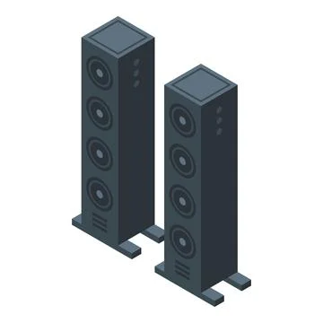 Sound system icon isometric vector. Speaker music box Stock Illustration