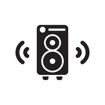 Sound system icon logo design template isolated illustration Stock Illustration