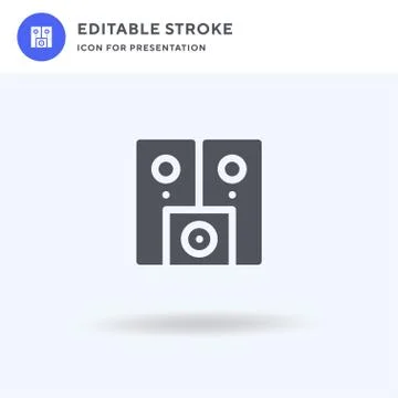 Sound System icon vector, filled flat sign, solid pictogram isolated on white Stock Illustration