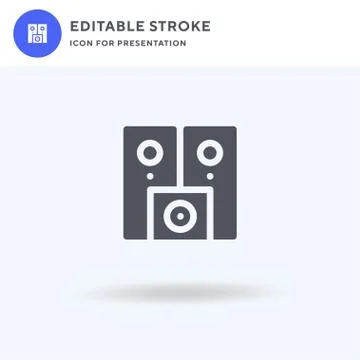 Sound System icon vector, filled flat sign, solid pictogram isolated on white Stock Illustration