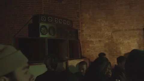Sound system with people dancing infront  Stock-Footage 248171979