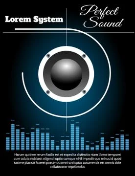 Sound system poster template Stock Illustration