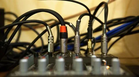 Sound system with wires Foto stock