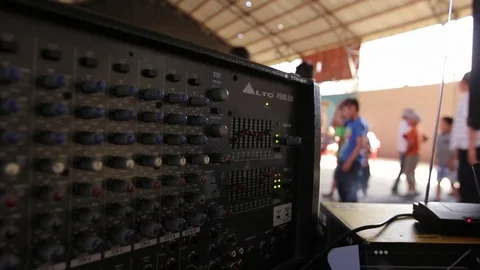 Sound table at event Stock Footage 77052038