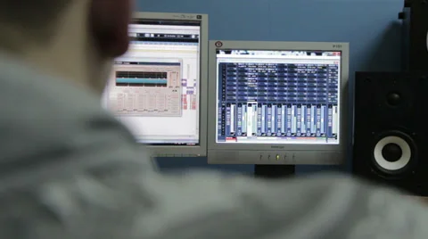 Sound Technician In The Studio Stock Footage 35509791