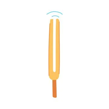 Sound tuning fork cartoon vector illustration Stock Illustration