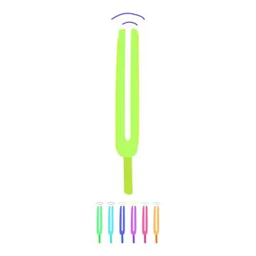 Sound tuning fork vector cartoon graphic Stock Illustration