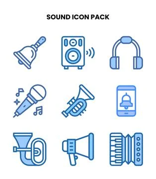 Sound Two Colour Icons Pack Stock Illustration
