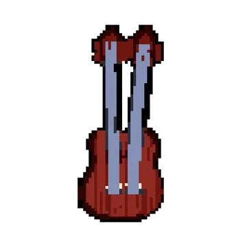 Sound ukulele pixel art vector illustration 스톡 일러스트