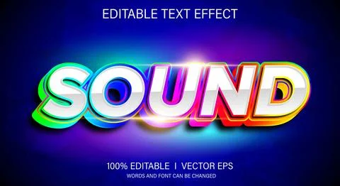 Sound vector text effect with modern style design Stock Illustration