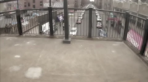 Sound View subway station platform sign in The South Bronx moving train view NYC Vídeo Stock 51364913