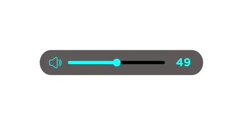 Sound volume slider level up animation Isolated on White Background Stock Footage 320948287