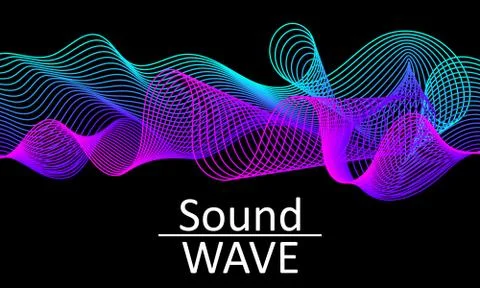 Sound Wave. Abstract 3d Shape. Flow Design. Vector Stock Illustration