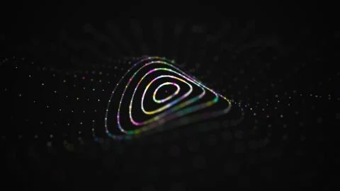 Sound wave. Abstract current wave surface of ring circumferential lines. Data Stock Illustration