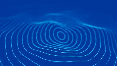 Sound wave. Abstract current wave surface of ring circumferential lines. Data Stock Illustration