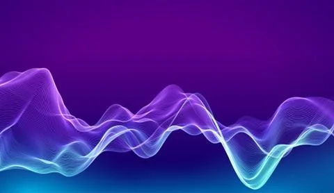 Sound wave abstract vector background. Color smokeflow. Minimal liquid shape. Stock Illustration