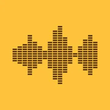 The sound wave and equalizer icon. Audio, radio symbol. Flat Stock Illustration