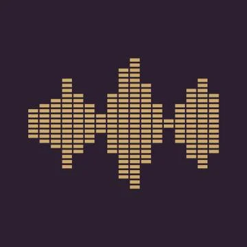 The sound wave and equalizer icon. Audio, radio symbol. Flat Stock Illustration