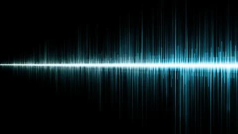 Sound wave and waveform in dynamic, colorful design. Blue gradient representi Stock Illustration