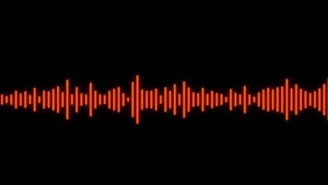 Sound wave animation isolated on black background. Audio waveform with freq.. Stock Footage 305301025