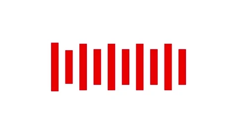 Sound wave animation with red bars on white background Stock Footage 304190026