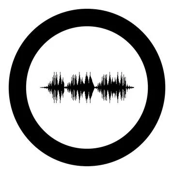 Sound wave audio digital equalizer technology oscillating music icon in circl イラスト素材