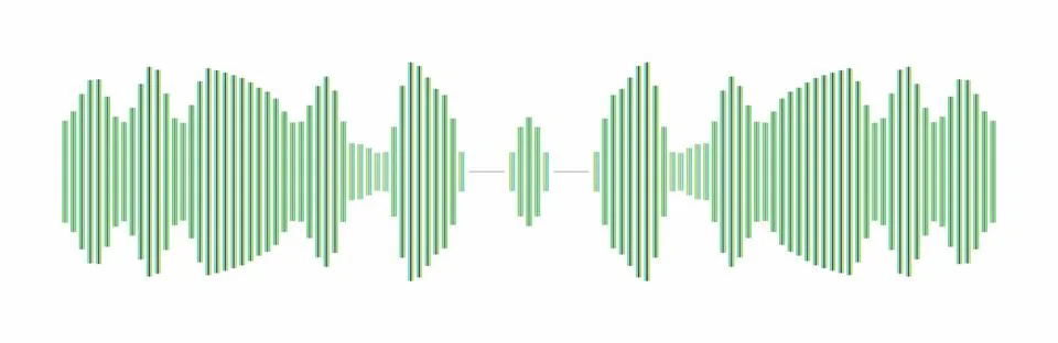 Sound wave audio frequency equalizing signal spectrum visualization. Green .. Stock Illustration