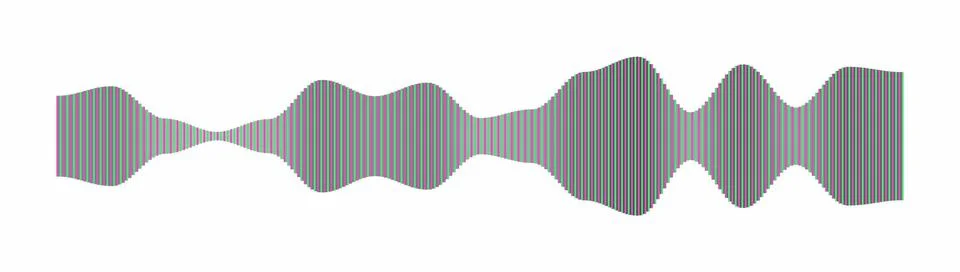 Sound wave audio frequency visualization. Digital music track and voice rec.. Illustrazione stock
