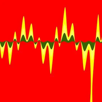 Sound wave background theme - red colour art Stock Illustration