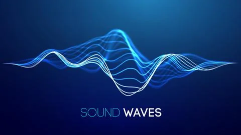 Sound wave blue technology background. Music wave futuristic big data background Stock Illustration