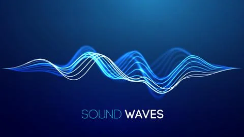 Sound wave blue technology background. Music wave futuristic big data background Stock Illustration