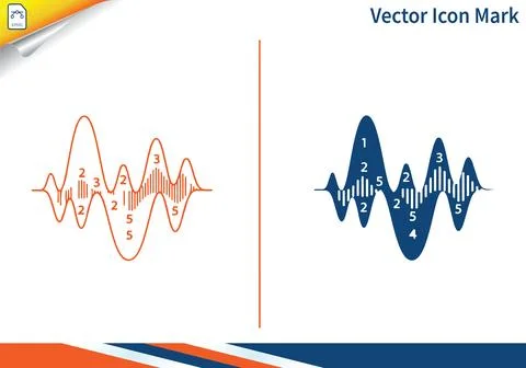 Sound wave chart with numbers represented graphically. Stock-Illustration