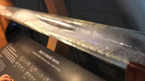 A sound wave demonstration using the vibration of water to visualize sound Stock Footage 118156249